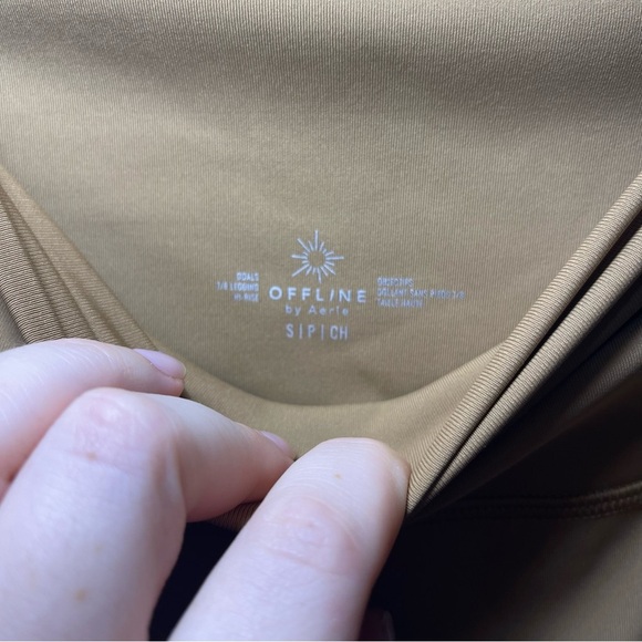 OFFLINE by Aerie Women’s mustard yellow 7/8 Ribbed Leggings Size S High Rise - Picture 5 of 10